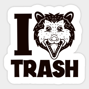 I Love Trash Possum Sticker